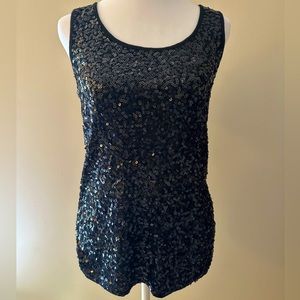 ❤️ BOGO Black sequin stretch tank Size L Large